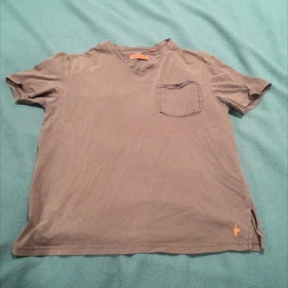 Vertical By Robert Comstock Olive Green V Neck Shirt with Pocket - Picture 2 of 5
